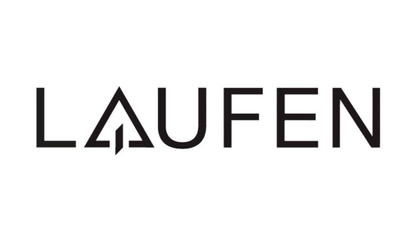 Logo oficial de Laufen, marca suiza de diseño de baño e innovación, disponible en Ari CERAMIC Córdoba.