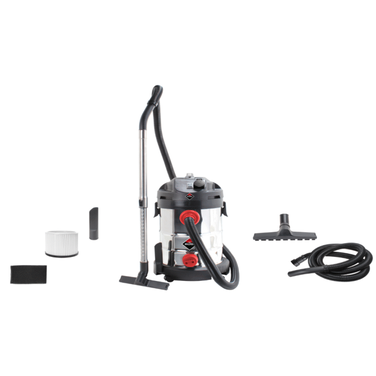 El aspirador AS-30 PRO de RUBI es perfecto para trabajos de aspiración tanto de partículas sólidas (polvo y residuos de corte) como líquidas