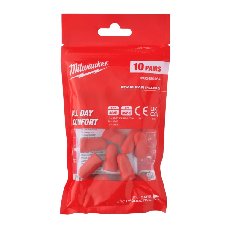 Tapones Auditivos de Espuma Milwaukee – Pack 10 Pares | Protección Auditiva