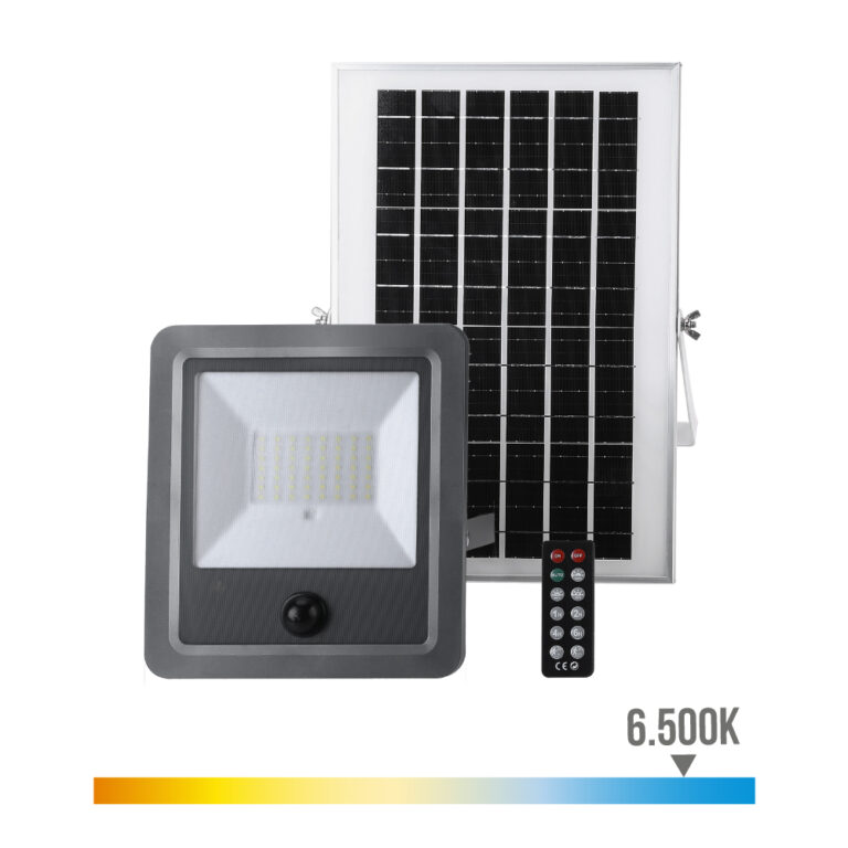Foco Solar LED 100 W Exterior con Panel Solar EDM