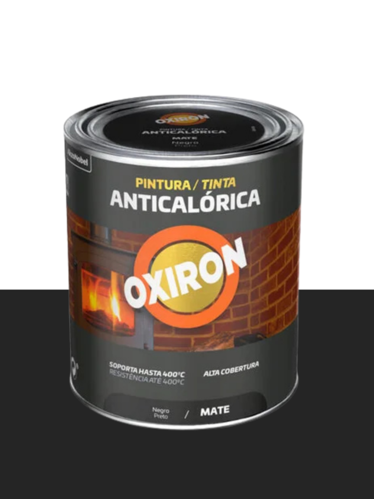 Pintura Anticalórica Negra Oxiron Titan Negra Mate 750 ml – Resistente hasta 600 °C