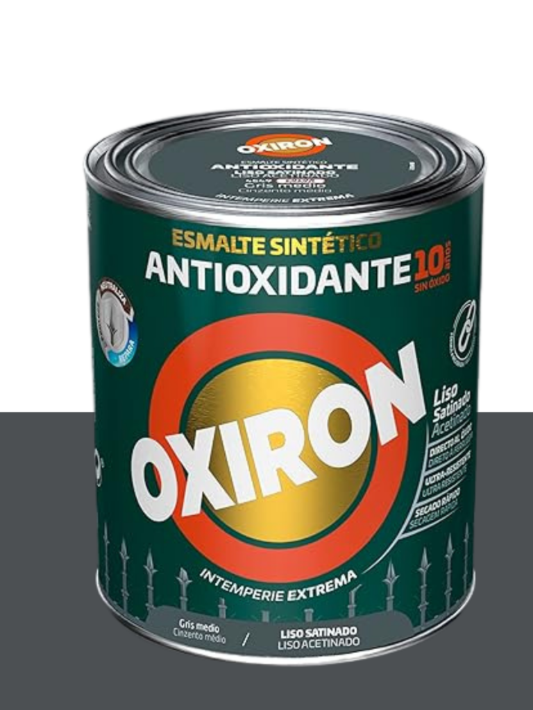 Esmalte Antioxidante Titan Oxiron Liso Satinado Gris Medio 750 ml